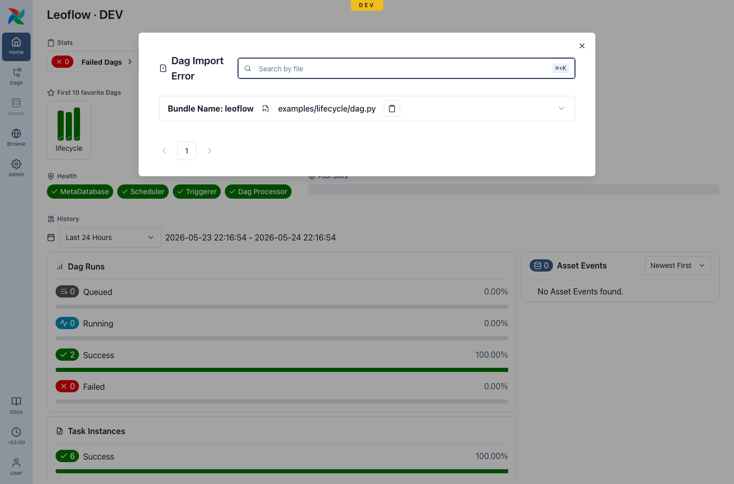 The import-error detail with the traceback