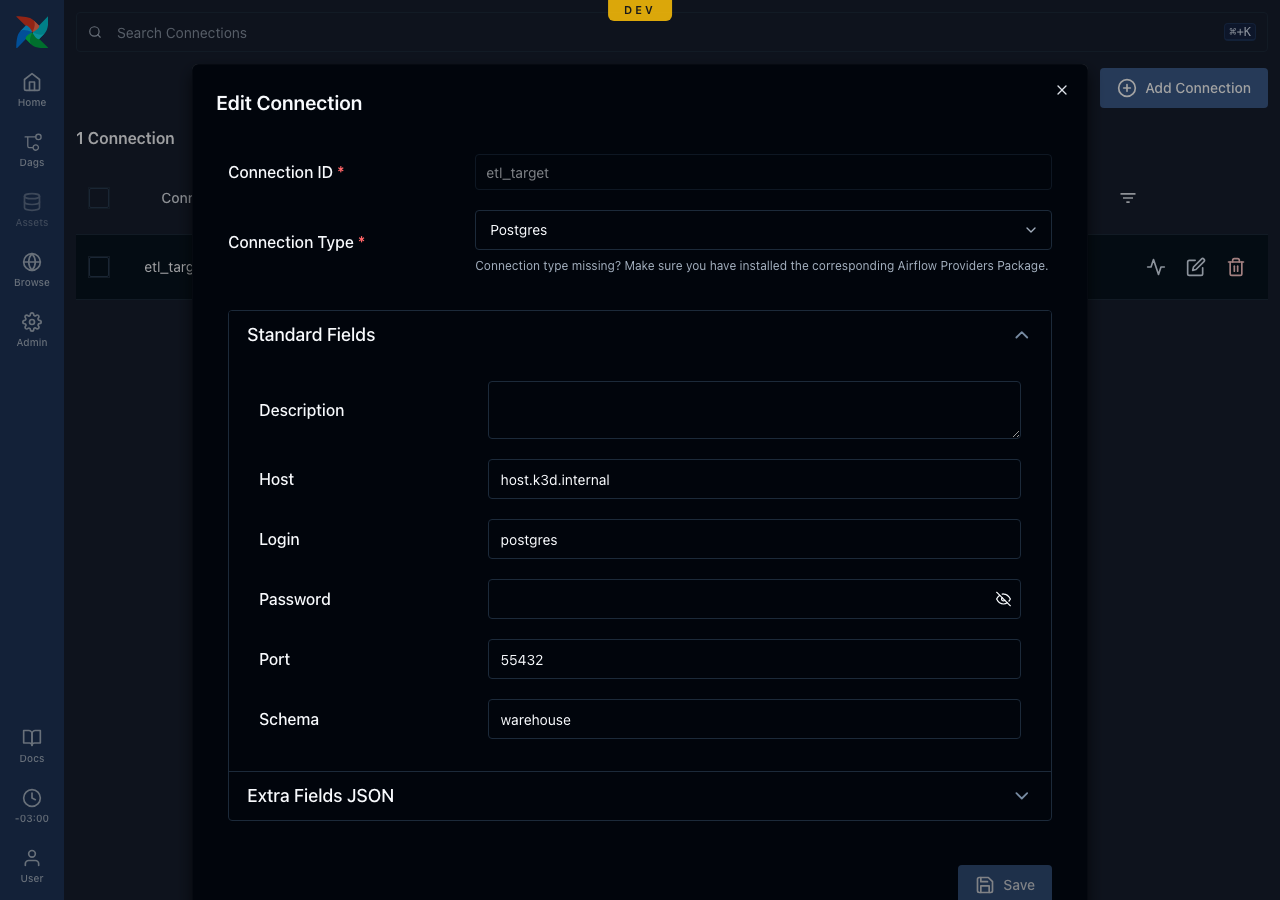 Edit Connection pre-filled (dark mode)